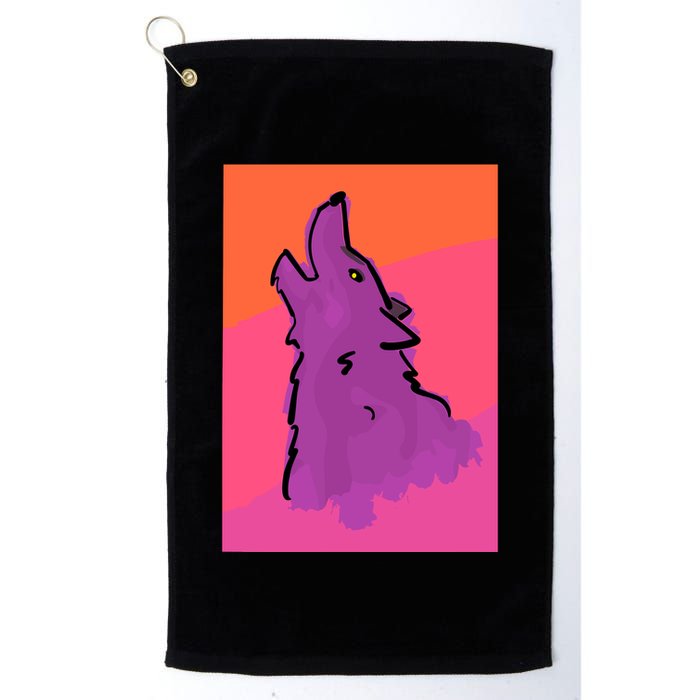 Lonely Wolf Print Golf Towel