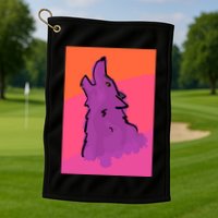 Lonely Wolf Print Golf Towel
