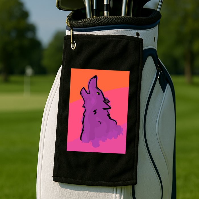 Lonely Wolf Print Golf Towel