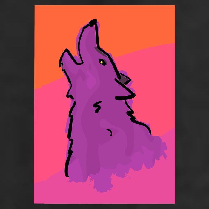 Lonely Wolf Print Golf Towel