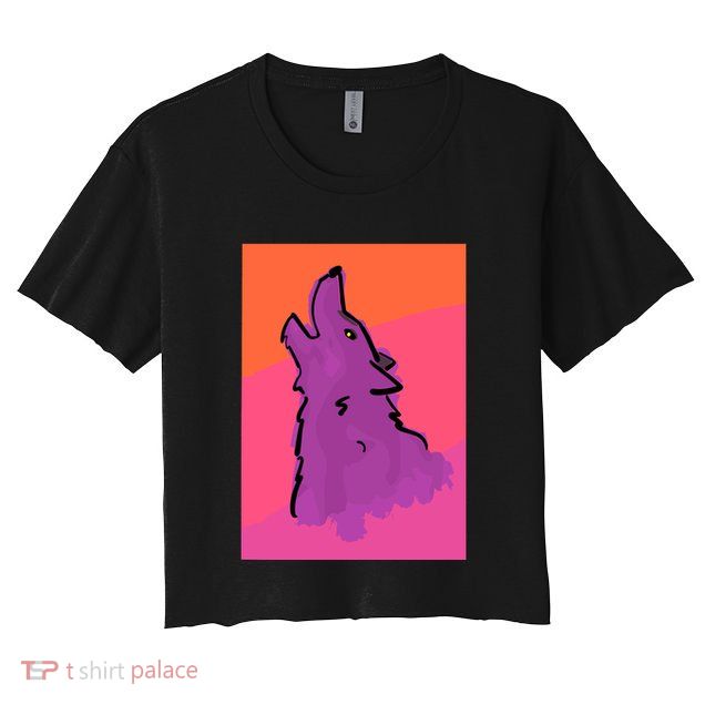 Lonely Wolf Print Crop Top