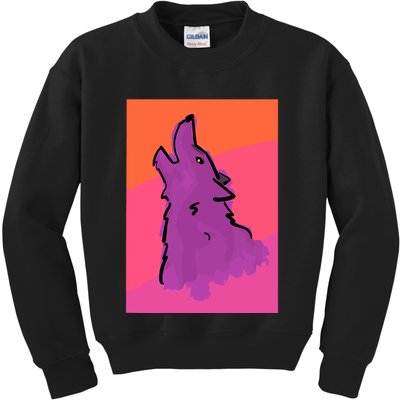 Lonely Wolf Print Kids Sweatshirt