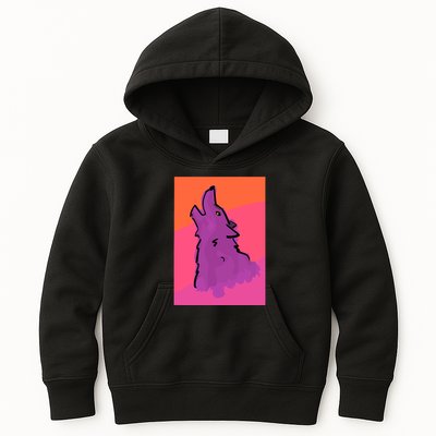 Lonely Wolf Print Kids Hoodie