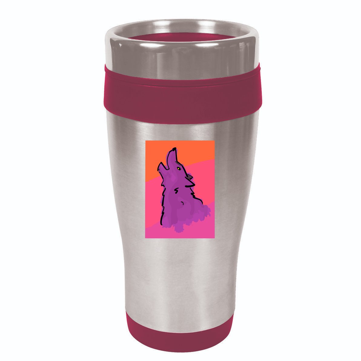 Lonely Wolf Print 16oz Travel Tumbler