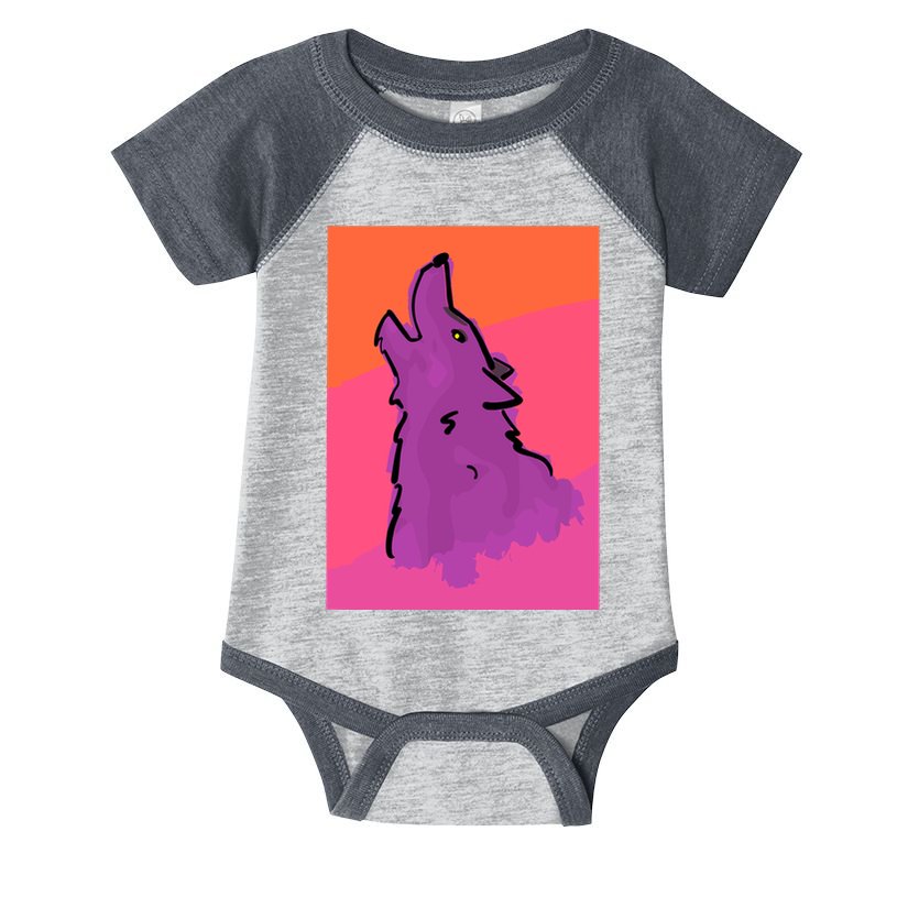 Lonely Wolf Print Infant Baby Jersey Bodysuit