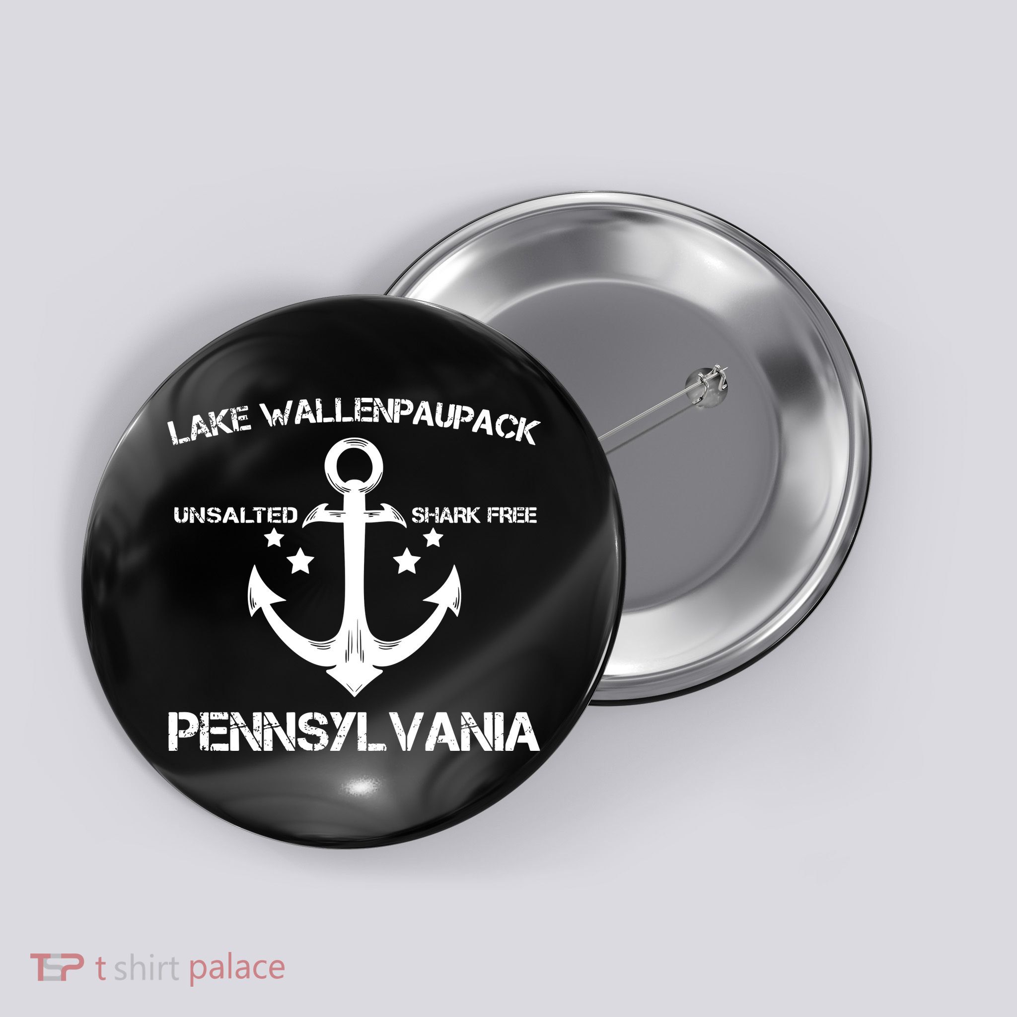LAKE WALLENPAUPACK PENNSYLVANIA Funny Fishing Camping Gift Button