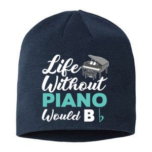 Life Without Piano Would B Flat Funny Piano Sustainable Beanie