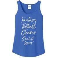 League Winner Quote Fantasy Football Champ Suck It Losers Gift Ladies Essential Tank