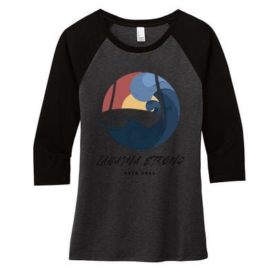 Lahaina Wildfire Rebuild Reviving The Heart Of Maui Women's Tri-Blend 3/4-Sleeve Raglan Shirt