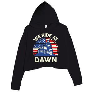 LawnMowing We Ride At Dawn LawnMower Crop Fleece Hoodie