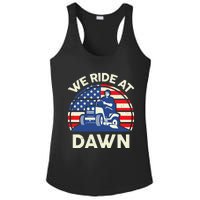 LawnMowing We Ride At Dawn LawnMower Ladies PosiCharge Competitor Racerback Tank