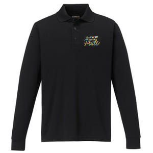 Love With Rainbow Love Gift Performance Long Sleeve Polo