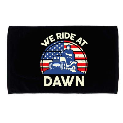 LawnMowing We Ride At Dawn LawnMower Microfiber Hand Towel