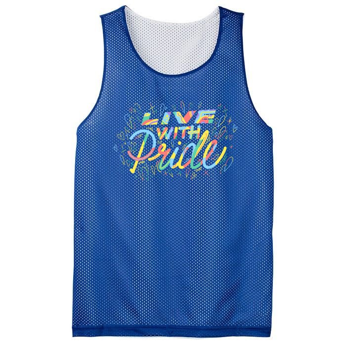 Love With Rainbow Love Cute Gift Mesh Reversible Basketball Jersey Tank