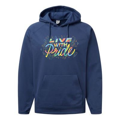 Love With Rainbow Love Cute Gift Performance Fleece Hoodie