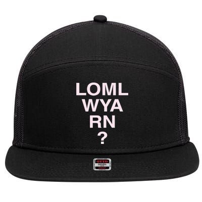 Loml Wya Rn 7 Panel Mesh Trucker Snapback Hat