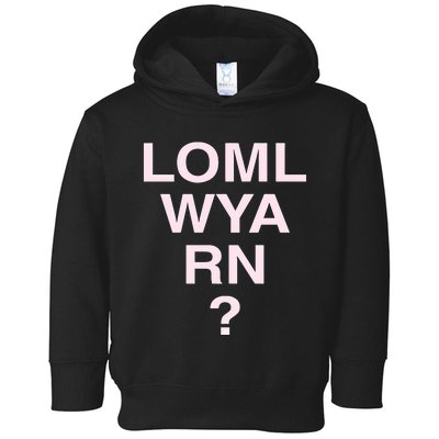 Loml Wya Rn Toddler Hoodie