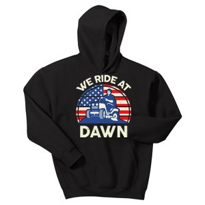 LawnMowing We Ride At Dawn LawnMower Kids Hoodie