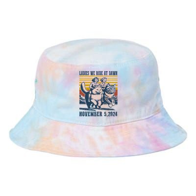 Ladies We Ride At Dawn Harris Walz 2024 President Election Sweat Tie Dye Newport Bucket Hat