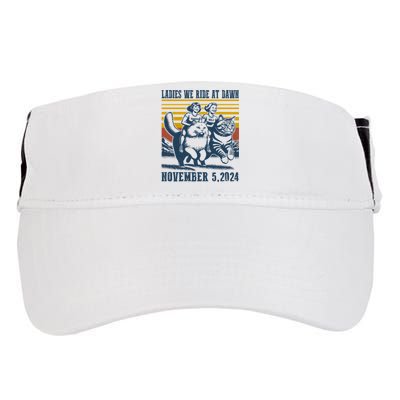 Ladies We Ride At Dawn Harris Walz 2024 President Election Sweat Adult Drive Performance Visor