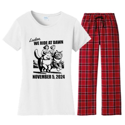 Ladies We Ride At Dawn Harris Walz 2024 President Women's Flannel Pajama Set