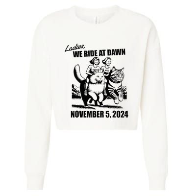 Ladies We Ride At Dawn Harris Walz 2024 President Cropped Pullover Crew