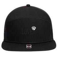 Love with Rose 7 Panel Mesh Trucker Snapback Hat