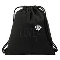 Love with Rose Drawstring Bag