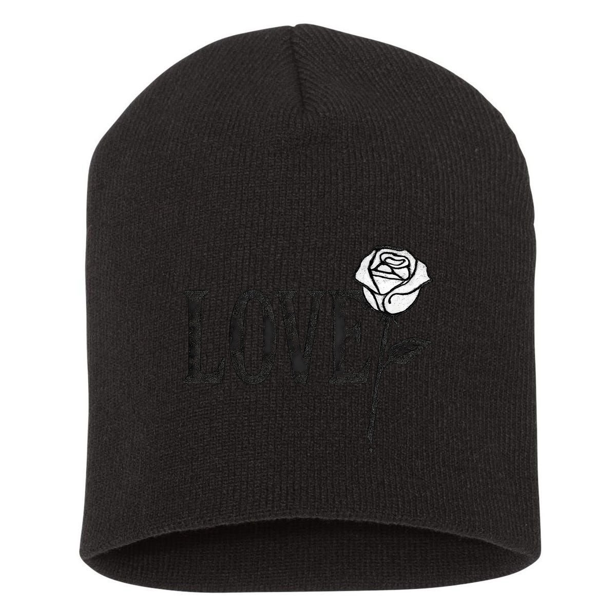Love with Rose Short Acrylic Beanie