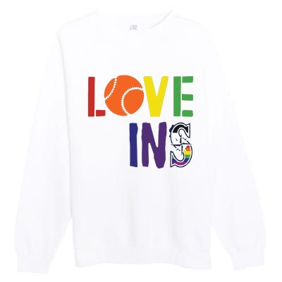 Love Wins Seattle Mariners Premium Crewneck Sweatshirt