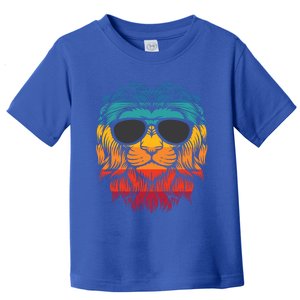 Lion With Sunglasses Retro Rainbow Pride Furry Graphic Gift Toddler T-Shirt