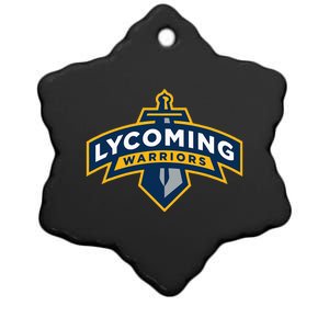 Lycoming Warriors Sword & Shield Logo Lycoming College Ceramic Star Ornament