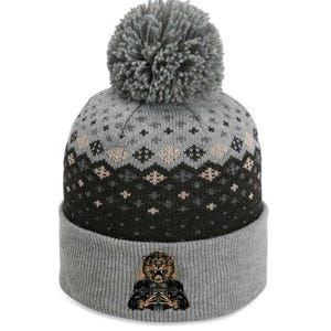 Lion With Scary Claws The Baniff Cuffed Pom Beanie