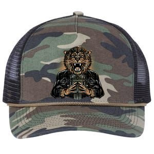 Lion With Scary Claws Retro Rope Trucker Hat Cap