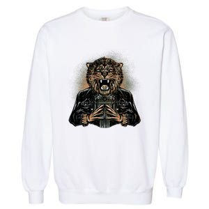 Lion With Scary Claws Garment-Dyed Sweatshirt