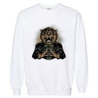 Lion With Scary Claws Garment-Dyed Sweatshirt