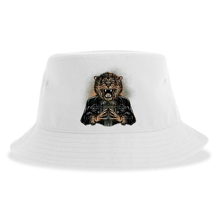 Lion With Scary Claws Sustainable Bucket Hat