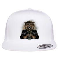 Lion With Scary Claws Flat Bill Trucker Hat