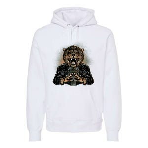 Lion With Scary Claws Premium Hoodie