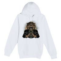 Lion With Scary Claws Premium Pullover Hoodie