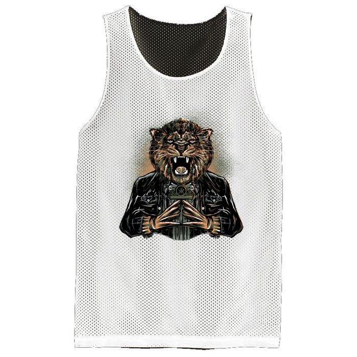 Lion With Scary Claws Mesh Reversible Basketball Jersey Tank