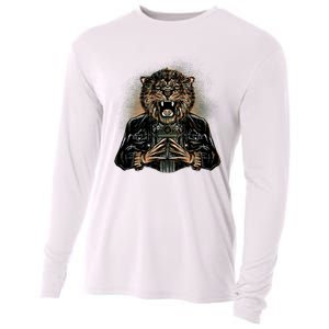 Lion With Scary Claws Cooling Performance Long Sleeve Crew