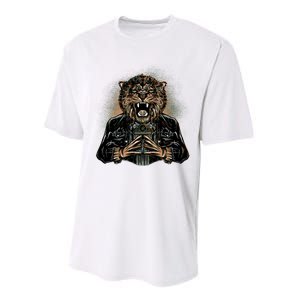 Lion With Scary Claws Performance Sprint T-Shirt