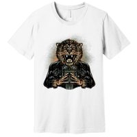 Lion With Scary Claws Premium T-Shirt