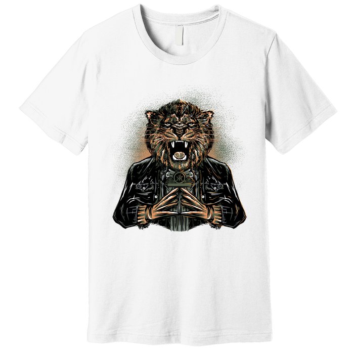 Lion With Scary Claws Premium T-Shirt