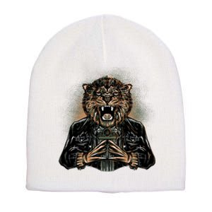 Lion With Scary Claws Short Acrylic Beanie