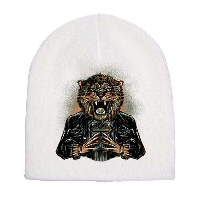 Lion With Scary Claws Short Acrylic Beanie