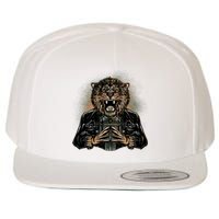 Lion With Scary Claws Wool Snapback Cap