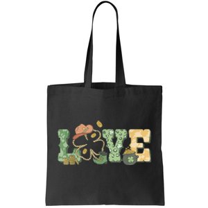 Love Western St Patricks Day Howdy Cowboy Retro Tote Bag