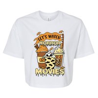 LetS Watch Scary Horror Movies Spooky Season Bella+Canvas Jersey Crop Tee